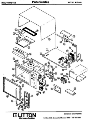 01 - Page 1 Diagram and Parts List for 413000  Litton Microwave