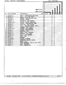 Freezer Compartment Page 2 Diagram and Parts List for HMG211360  Admiral Refrigerator