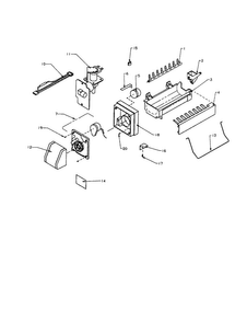 8 Cube Compact Icemaker - D7824702 Diagram and Parts List for BX22A2-P1161606W  Amana Refrigerator