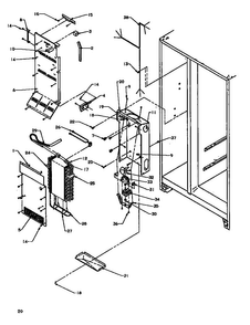 Evaporator And Air Handling Diagram and Parts List for SXD19NL-P1168802WL  Amana Refrigerator