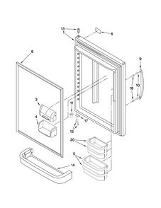 Refrigerator Door Parts Diagram and Parts List for ABR1927VES4  Amana Refrigerator
