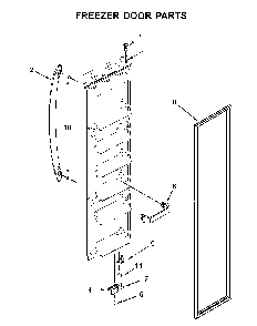 Freezer door parts Diagram and Parts List for MSS25N4MKZ01  Maytag Refrigerator