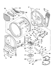 Bulkhead Parts Diagram and Parts List for MGDB400VQ1  Maytag Dryer