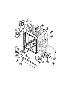 Outer Tub Diagram and Parts List for JDB6510AWD  Jenn-Air Dishwasher