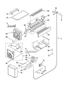Icemaker Parts Diagram and Parts List for JS48SEDUDW00  Jenn-Air Refrigerator