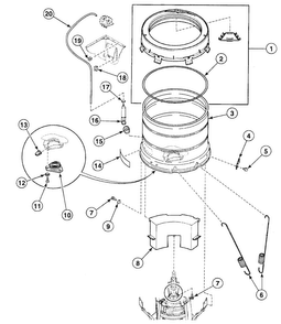 Tub Assy Diagram and Parts List for SWT320LA  Speed Queen Washer