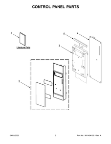 Control Panel Parts Diagram and Parts List for YMMV1174FZ3  Maytag Microwave