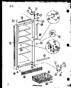 Interior Parts Diagram and Parts List for U-23C P60345-83W Amana Freezer
