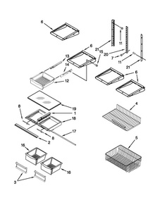 Shelf Parts Diagram and Parts List for MBR1953XES3  Maytag Refrigerator