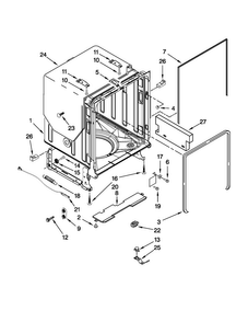 Tub And Frame Parts Diagram and Parts List for JDB8700AWP0  Jenn-Air Dishwasher