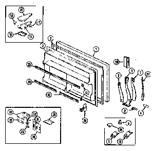 Freezer Door Diagram and Parts List for RB234RDV DG86A Magic Chef Refrigerator