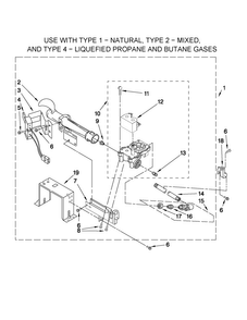 Burner Assembly Diagram and Parts List for MDG17PDAXW2  Maytag Dryer