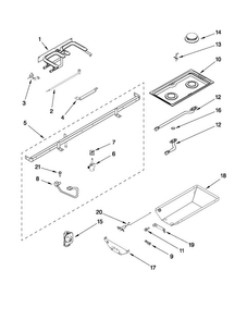 Gas Controls Diagram and Parts List for JGD8348CDP17  Jenn-Air Cooktop