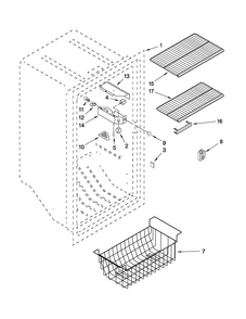 Liner Parts Diagram and Parts List for AQF1201TRW03  Amana Freezer