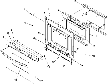 Oven Door Diagram and Parts List for ARTC8600E P1143434NE Amana Range