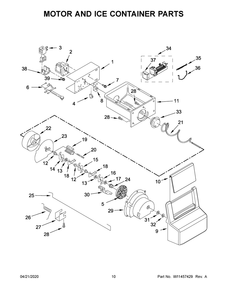 Motor And Ice Container Parts Diagram and Parts List for ASI2175GRB04  Maytag Refrigerator