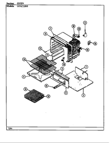 Oven Diagram and Parts List for UCGA3D5NW-AD  Crosley Range