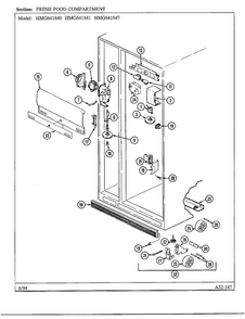 Fresh Food Compartment Diagram and Parts List for 641841  Admiral Refrigerator