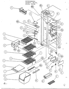 Freezer Shelving And Refrigerator Light Diagram and Parts List for SX22M  Amana Refrigerator