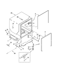 Tub And Frame Parts Diagram and Parts List for MDB8959AWB3  Maytag Dishwasher