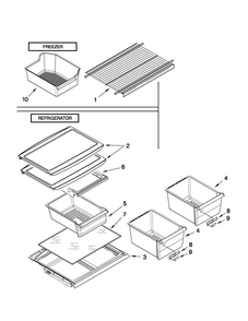 Shelf Parts Diagram and Parts List for A8RXNGMWH02  Amana Refrigerator