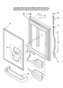 Refrigerator Door Parts Diagram and Parts List for ABB1921FEB12  Amana Refrigerator