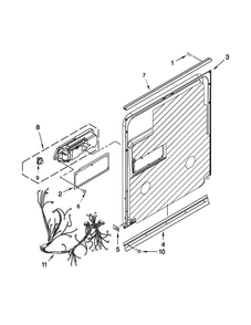 Inner Door Parts Diagram and Parts List for MDB8949SBM2  Maytag Dishwasher