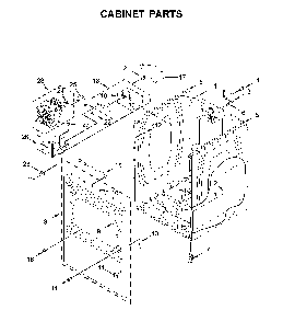 Cabinet parts Diagram and Parts List for MED6230HW1  Maytag Dryer