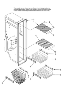 Freezer Liner Parts Diagram and Parts List for AC2224GEKS13  Amana Refrigerator