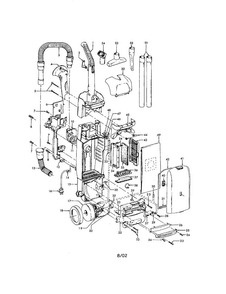 Handle/hose/motor/motor Cover Diagram and Parts List for U5437-900  Hoover Upright Vacuum