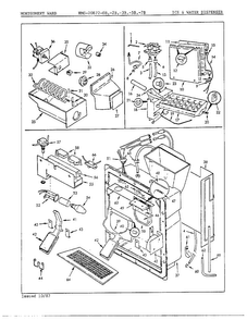 Ice And Water Dispenser Diagram and Parts List for 20872A  Admiral Refrigerator