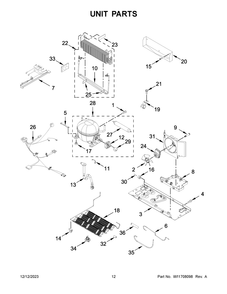 Unit Parts Diagram and Parts List for MBL1957FEZ09  Maytag Refrigerator