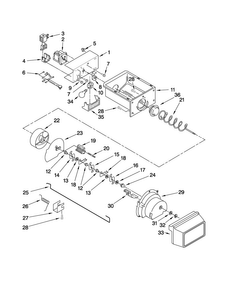 Motor And Ice Container Parts Diagram and Parts List for ASD2522WRD03  Amana Refrigerator
