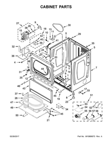 Cabinet Parts Diagram and Parts List for MDG20CSAGW0  Maytag Dryer