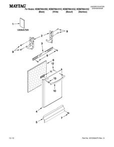 Door And Panel Parts Diagram and Parts List for MDB6769AWQ2  Maytag Dishwasher