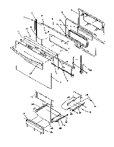 Oven Door And Storage Door Diagram and Parts List for ARG7301L-P1143330NL  Amana Range