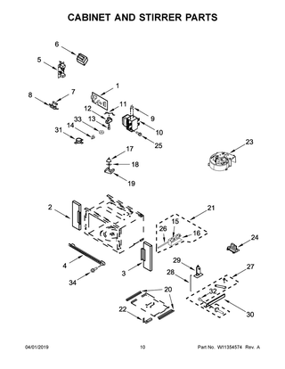 Cabinet And Stirrer Parts Diagram and Parts List for MMW9730FZ04  Maytag Microwave Oven Combo