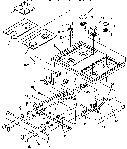 Main Top Diagram and Parts List for ARG7600W-P1141298NW  Amana Range