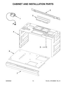 Cabinet And Installation Parts Diagram and Parts List for MMV4207JB00  Maytag Microwave