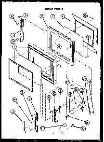 Door Parts Diagram and Parts List for MPS229-10 MN01 Caloric Microwave