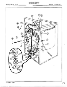 Water Carrying Diagram and Parts List for 6835A REV E Norge Washer