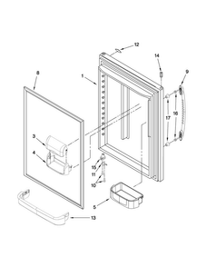 Refrigerator Door Parts Diagram and Parts List for MBF2258WEW0  Maytag Refrigerator
