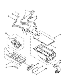 Dispenser Parts Diagram and Parts List for MLE20PDBYW0  Maytag Washer Dryer Combo