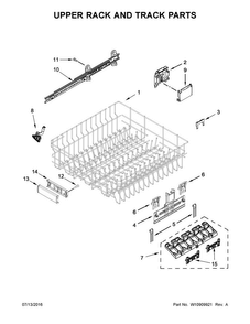 Upper Rack And Track Parts Diagram and Parts List for MDB8959SFH3  Maytag Dishwasher