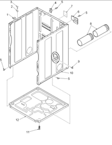 Cabinet And Base Diagram and Parts List for LGD32A -PLGD32AW Amana Dryer