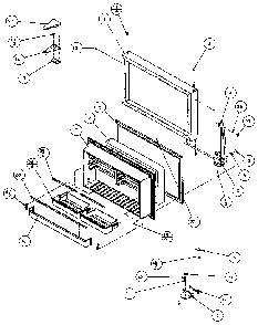 Freezer Door Diagram and Parts List for TX22R-P1157702W  Amana Refrigerator