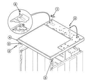 Cabinet Top Diagram and Parts List for SDG809LF  Speed Queen Dryer