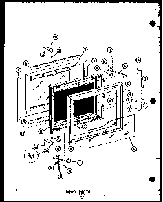 Door Parts Diagram and Parts List for RCC-3 P72771-2M Amana Microwave