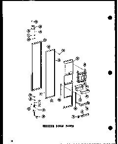 Freezer Door Parts Diagram and Parts List for SRN22N-C-P60201-78WC  Amana Refrigerator