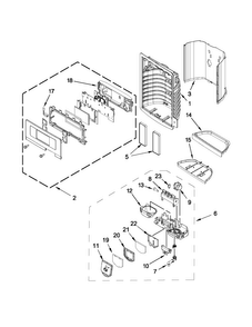Dispenser Front Parts Diagram and Parts List for MFX2570AEB3  Maytag Refrigerator